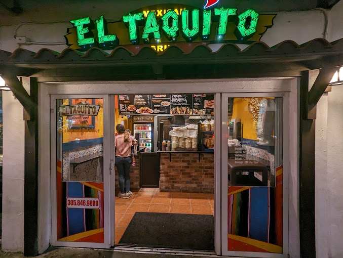 A quick bite Taco shop (opens late)